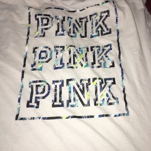 Long sleeve white pink shirt